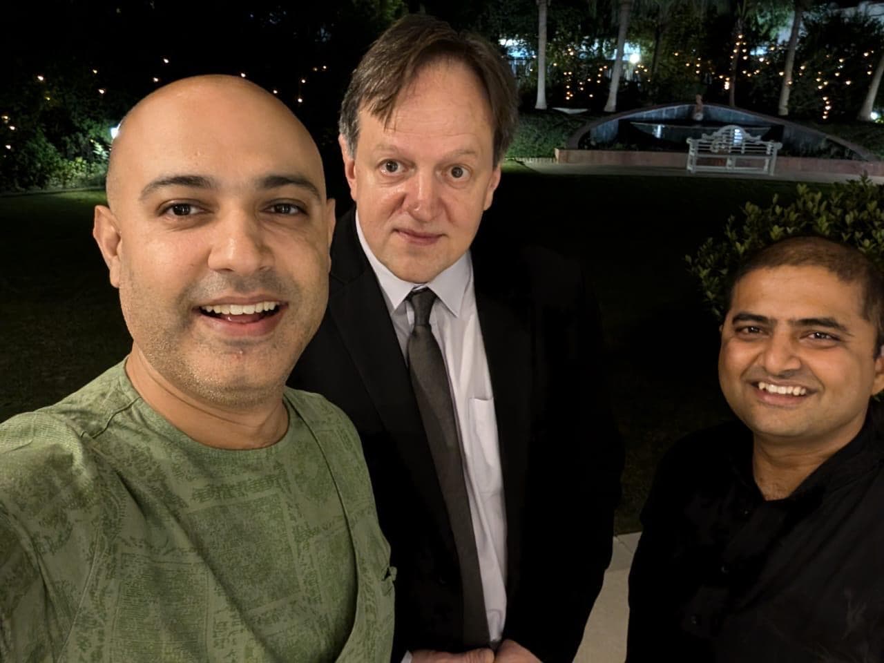 A team collaborating in a modern office.